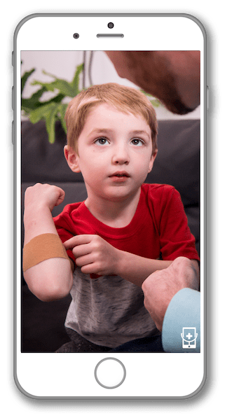 Child listening to doctor