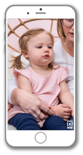 Children on Mobile Phone Screen